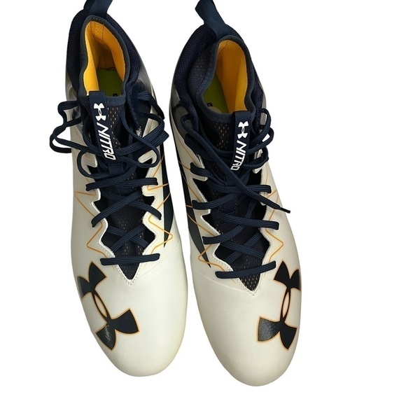 Under Armour Mens Nitro Pro Football Cleats White Blue Yellow Size 15 main image 6